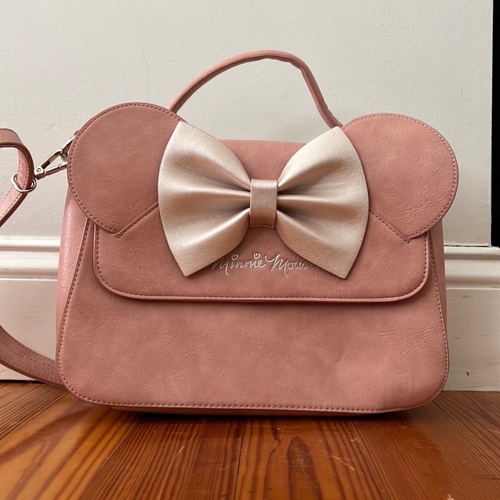 Loungefly x Minnie Ears & Bow Crossbody Bag Rose Pink Minnie Mouse Collection